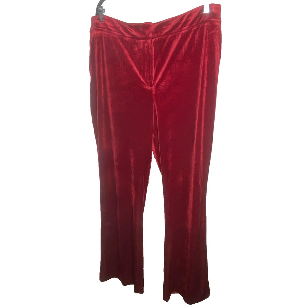 EXPRESS Red Pull-On Wide Leg Velveteen Velour Dress Pants Size XL NWT whimsigoth